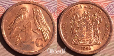 ЮАР 1 цент 1995 года, KM# 132, 221a-069
