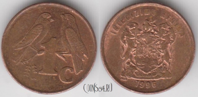 ЮАР 1 цент 1996 года, KM# 158, 125-110