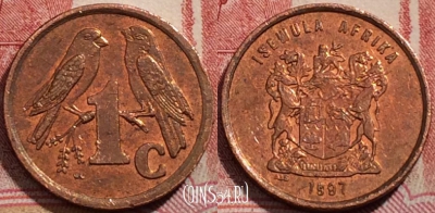 ЮАР 1 цент 1997 года, KM# 170, 208-057