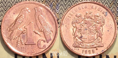 ЮАР 1 цент 1998 года, KM 170, 117-003