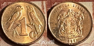ЮАР 1 цент 1998 года, KM# 170, s180t-087