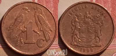 ЮАР 1 цент 1999 года, KM# 170, 283k-081