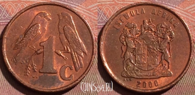 ЮАР 1 цент 2000 года, KM# 170, 223b-075