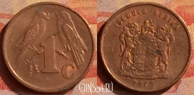 ЮАР 1 цент 2000 года, KM# 170, 315n-115