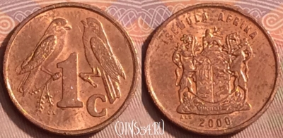 ЮАР 1 цент 2000 года, KM# 221, 353k-035