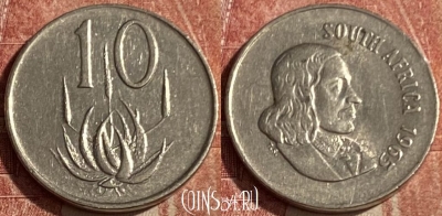 ЮАР 10 центов 1965 г., SOUTH AFRICA, KM# 68.1, 197q-077
