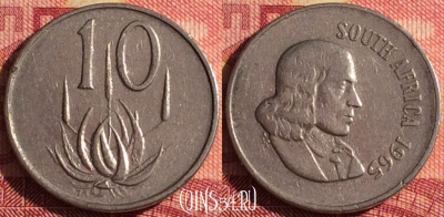 ЮАР 10 центов 1965 г., SOUTH AFRICA, KM# 68.1, 331i-120