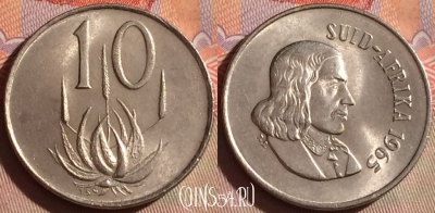 ЮАР 10 центов 1965 года, SUID-AFRIKA, KM# 68.2, 288f-068