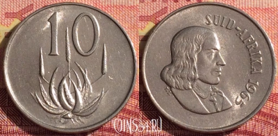 ЮАР 10 центов 1965 года, SUID-AFRIKA, KM# 68.2, 289i-056