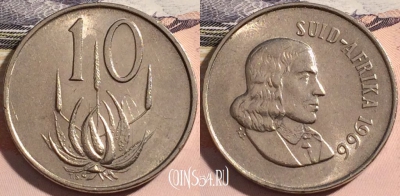 ЮАР 10 центов 1966 года, SUID-AFRIKA, KM# 68.2, a141-032