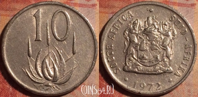 ЮАР 10 центов 1972 года, KM# 85, 175a-119