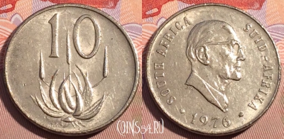 ЮАР 10 центов 1976 года, KM# 94, 090b-100