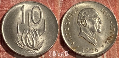 ЮАР 10 центов 1976 года, KM# 94, 475r-100 ♛