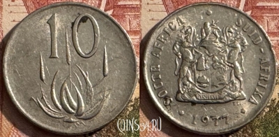 ЮАР 10 центов 1977 года, KM# 85, s136t-061