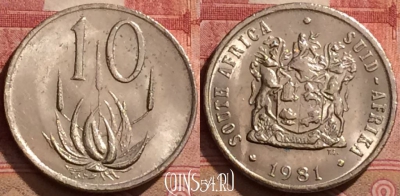 ЮАР 10 центов 1981 года, KM# 85, 291k-009