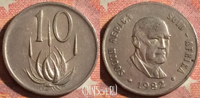 ЮАР 10 центов 1982 года, KM# 112, 378-002