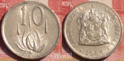 ЮАР 10 центов 1983 года, KM# 85, 064c-087