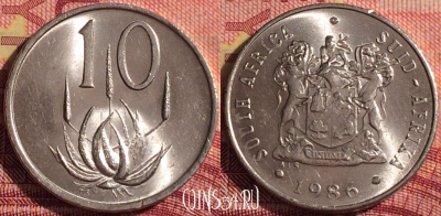 ЮАР 10 центов 1986 года, KM# 85, 296i-104