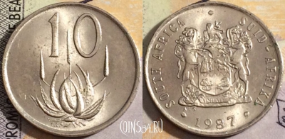 ЮАР 10 центов 1987 года, KM# 85, 158-050