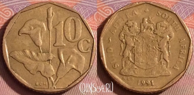 ЮАР 10 центов 1991 года, KM# 135, 237k-057