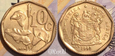 ЮАР 10 центов 1992 года, KM# 135, 136-087