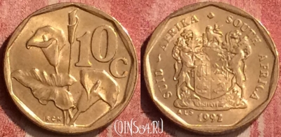 ЮАР 10 центов 1992 года, KM# 135, 409-035