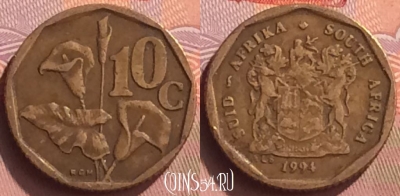 ЮАР 10 центов 1994 года, KM# 135, 077o-040
