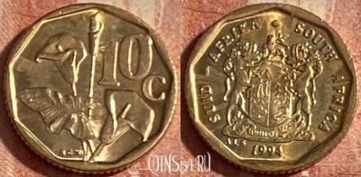 ЮАР 10 центов 1994 года, KM# 135, 243p-141 ♛