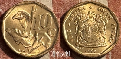 ЮАР 10 центов 1995 года, KM# 135, s041s-117