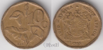 ЮАР 10 центов 1995 года, KM# 135, 134-055