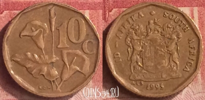 ЮАР 10 центов 1995 года, KM# 135, 186m-127
