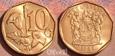 ЮАР 10 центов 1996 года, KM# 161, 105l-067