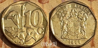 ЮАР 10 центов 1996 года, KM# 161, s107t-133