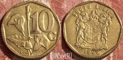 ЮАР 10 центов 1996 года, KM# 161, 475r-126