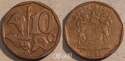 ЮАР 10 центов 1997 год, KM# 161, 111-078