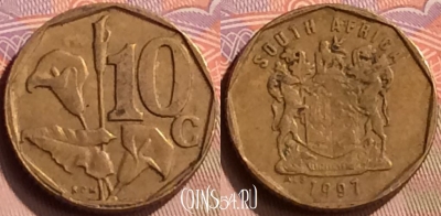 ЮАР 10 центов 1997 года, KM# 161, 416-084