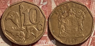 ЮАР 10 центов 1997 года, KM# 161, 463r-571