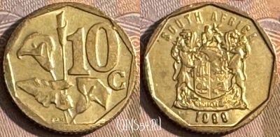 ЮАР 10 центов 1999 года, KM# 161, s229t-026