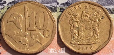 ЮАР 10 центов 2000 года, KM# 161, 164-111