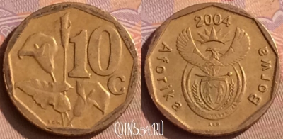 ЮАР 10 центов 2004 года, KM# 326, 450-117