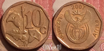 ЮАР 10 центов 2007 года, KM# 341, 286k-119