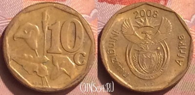 ЮАР 10 центов 2008 года, KM# 441, 078o-094