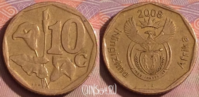 ЮАР 10 центов 2008 года, KM# 441, 240k-121