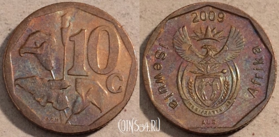 ЮАР 10 центов 2009 года, KM# 465, 111-077