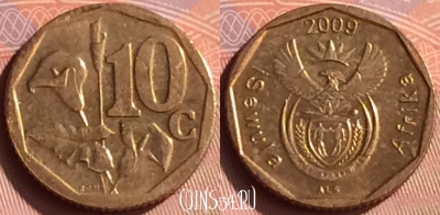 ЮАР 10 центов 2009 года, KM# 465, 224n-119