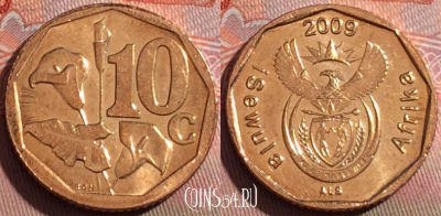ЮАР 10 центов 2009 года, KM# 465, 250a-143