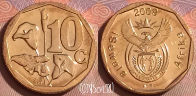 ЮАР 10 центов 2009 года, KM# 465, 255k-086