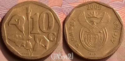 ЮАР 10 центов 2009 года, KM# 465, 418-004