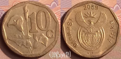 ЮАР 10 центов 2009 года, KM# 465, 448-052