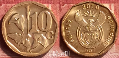 ЮАР 10 центов 2010 года, KM# 494, 173m-021
